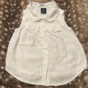 Baby Gap 3T white sleeveless button down top PLAY